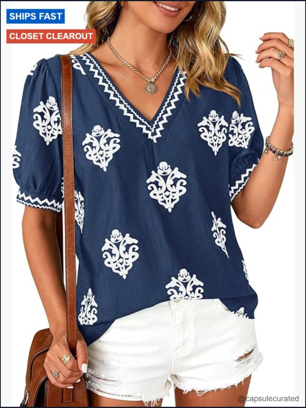 Casual Summer T Shirt Women Going Out Blouse V Neck Boho Tunic Short Sleeve